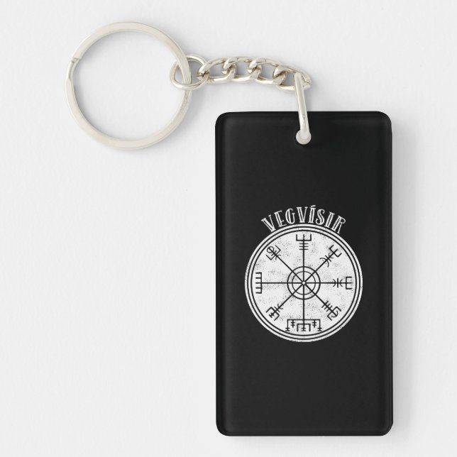 VEGVISIR  Icelandic compass Stave Key Ring (Front)