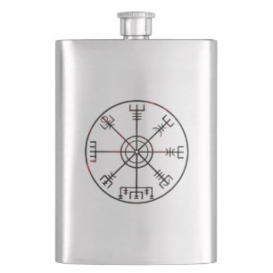 Vegvisir Icelandic Protective Runes Hip Flask