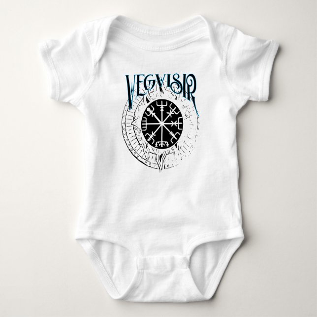 vegvisir nordic pathfinder compass baby bodysuit (Front)
