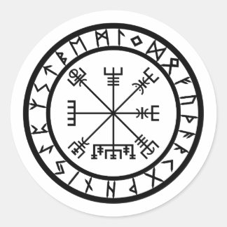 Vegvisir - Rune Circle Classic Round Sticker