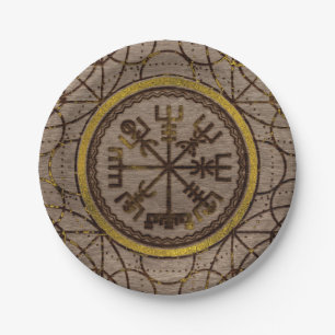 Vegvisir. The Magic Navigation Viking Compass Paper Plate