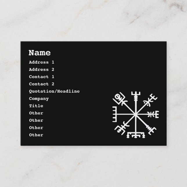 Vegvísir (Viking Compass) Business Card (Front)