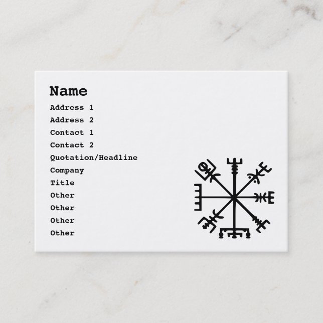 Vegvísir (Viking Compass) Business Card (Front)