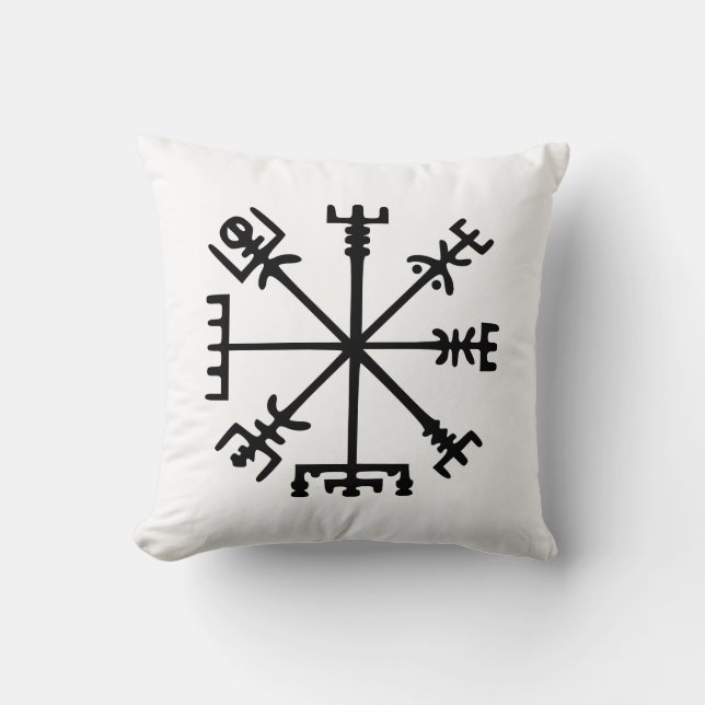 Vegvísir (Viking Compass) Cushion (Front)