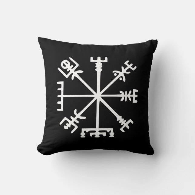 Vegvísir (Viking Compass) Cushion (Front)