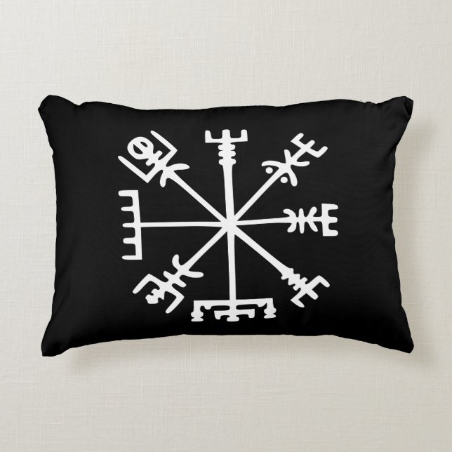 Vegvísir (Viking Compass) Decorative Cushion (Front)