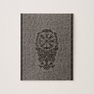 Vegvisir - Viking Compass on Futhark pattern Jigsaw Puzzle