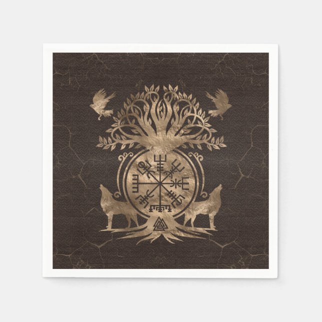 Vegvisir - Viking Compass Ornament Napkin (Front)