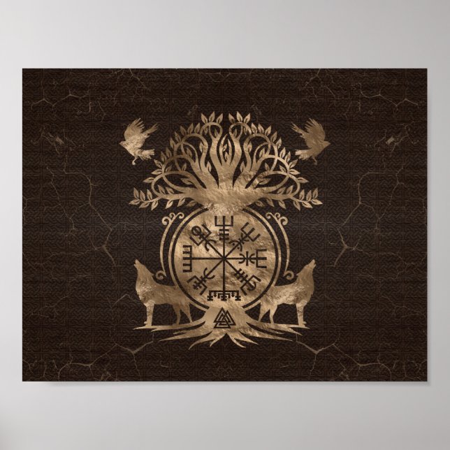 Vegvisir - Viking Compass Ornament Poster (Front)