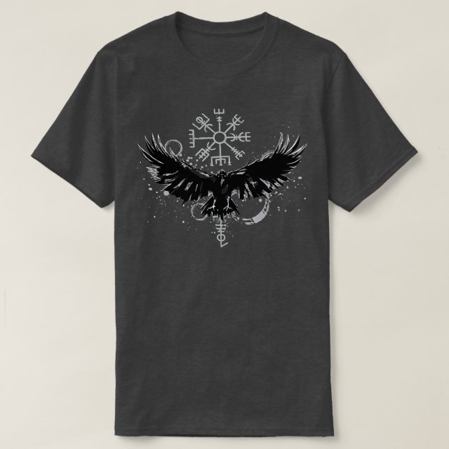 Vegvisir Viking Compass Ravens Viking  T-Shirt (Design Front)