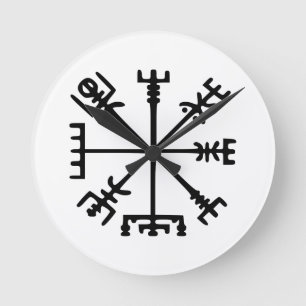 Vegvísir (Viking Compass) Round Clock