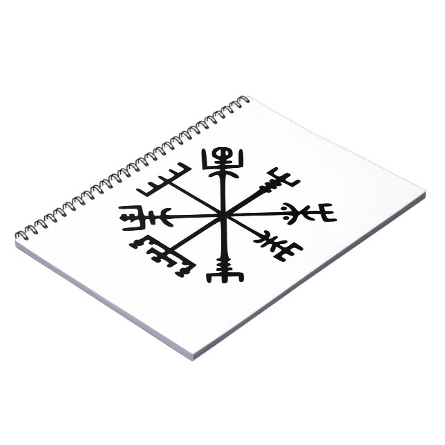 Vegvísir (Viking Compass) Spiral Notebook (Left Side)