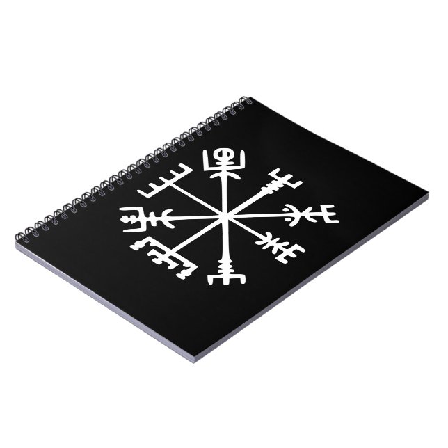 Vegvísir (Viking Compass) Spiral Notebook (Left Side)