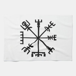Vegvísir (Viking Compass) Tea Towel