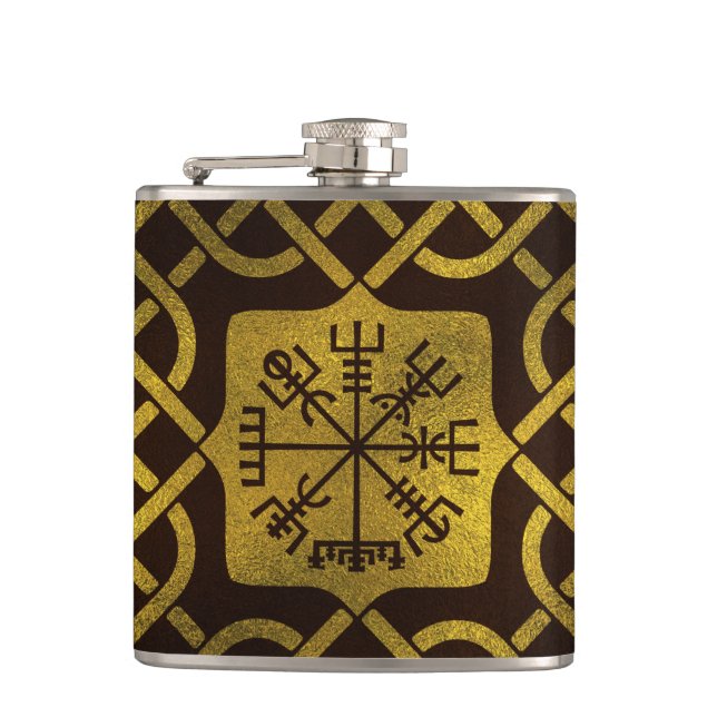 Vegvisir - Viking  Navigation Compass Hip Flask (Front)
