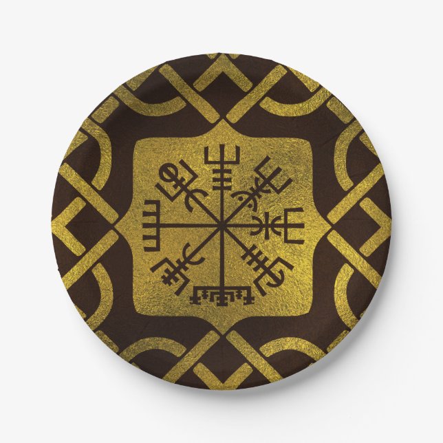 Vegvisir - Viking  Navigation Compass Paper Plate (Front)
