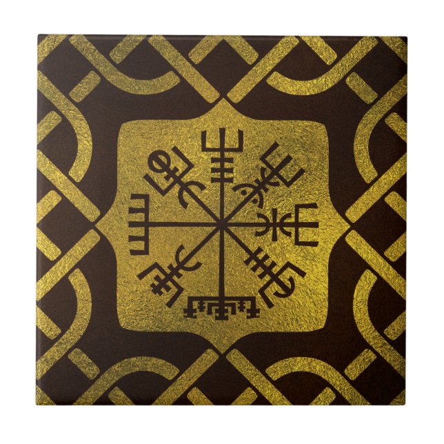 Vegvisir - Viking  Navigation Compass Tile (Front)