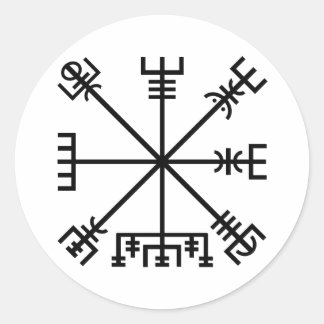 Vegvisir Viking Symbol Classic Round Sticker