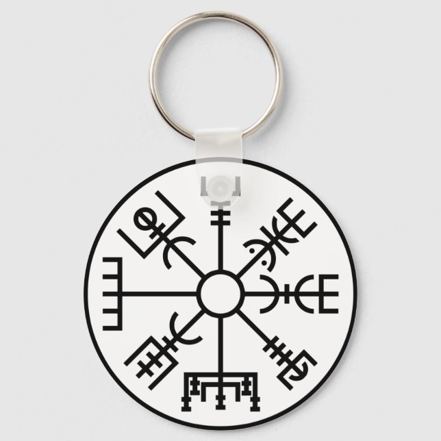 vegvisir Viking Symbol Norse Shield Odin Key Ring (Front)