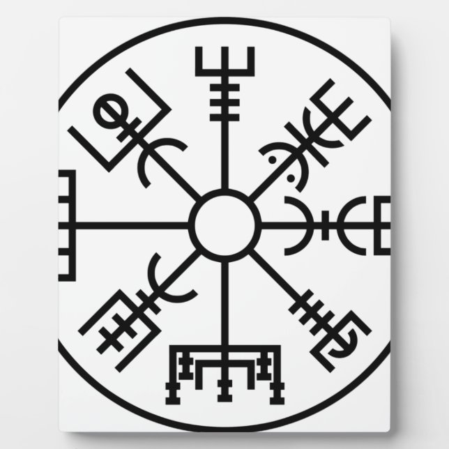 vegvisir Viking Symbol Norse Shield Odin Plaque (Front)