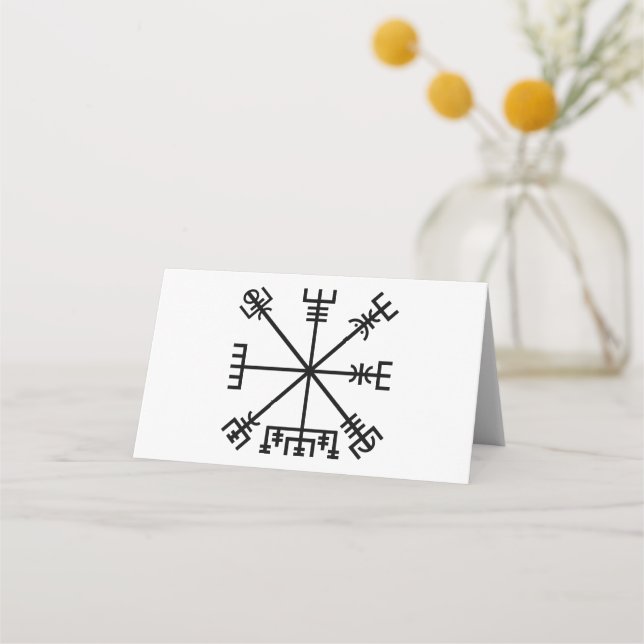 Vegvisir Viking Symbol Place Card (Front)