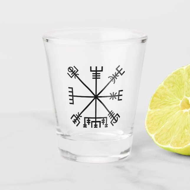 Vegvisir Viking Symbol Shot Glass (Front)