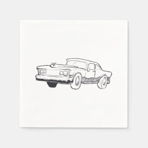 vehicle illustration napkin