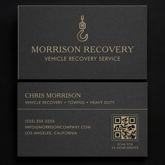 Vehicle Recovery Service QR Code Business Card (Creator Uploaded)