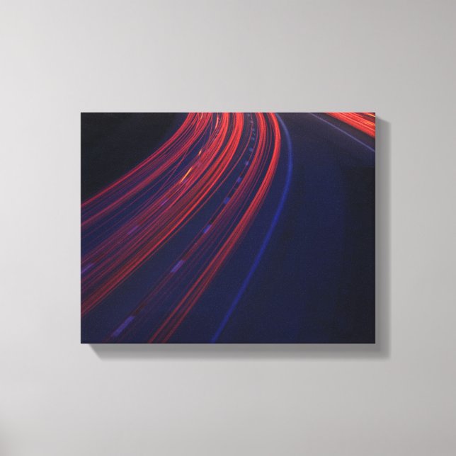 Vehicle Traffic Tail Light Trails Canvas Print (Front)