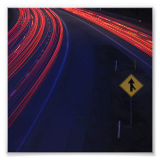 Vehicle Traffic Tail Light Trails Photo Print