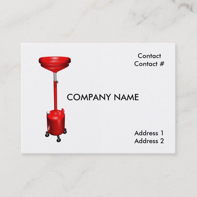 vehicle wheeled oil drain business card (Front)