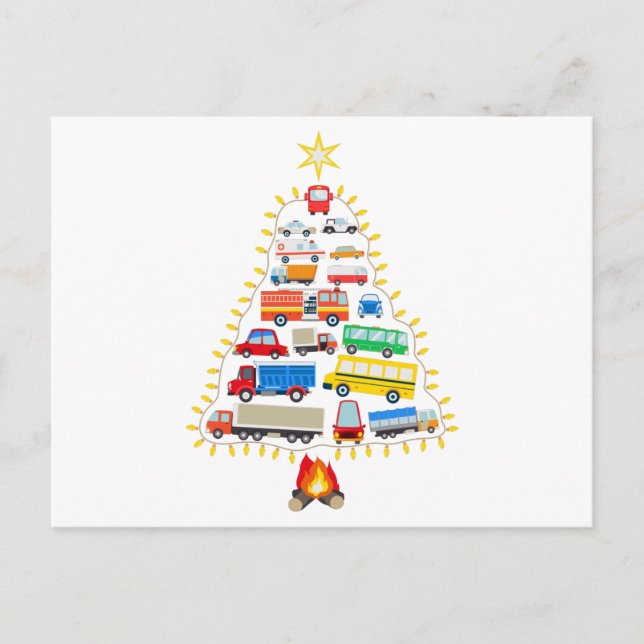 Vehicles Christmas Tree Gift, Vehicles Costumes Postcard (Front)