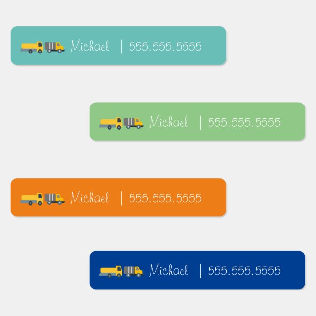Vehicles School Class Lunch Name Number Labels (Group)