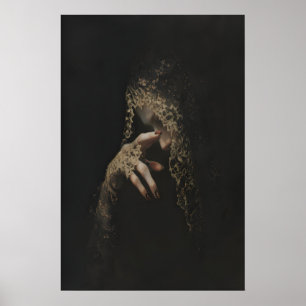 Veil Lady Witchy Woman, Dark Gothic Printable Art Poster