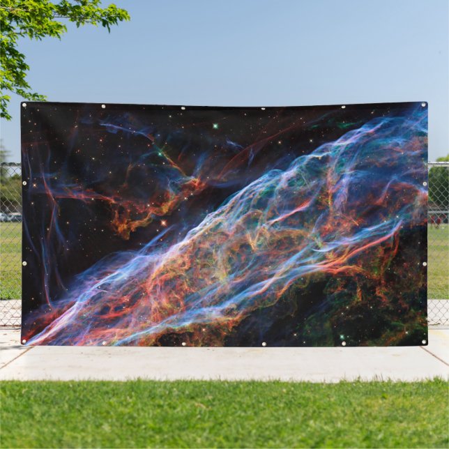 Veil Nebula Supernova Remnants Hubble Telescope Banner (Outside)