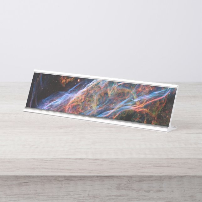 Veil Nebula Supernova Remnants Hubble Telescope Desk Name Plate (Front)