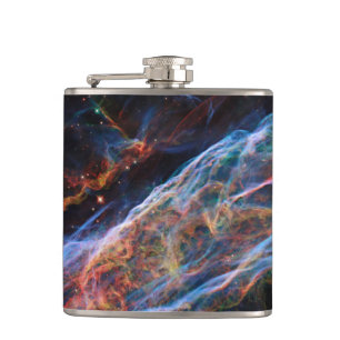 Veil Nebula Supernova Remnants Hubble Telescope Hip Flask