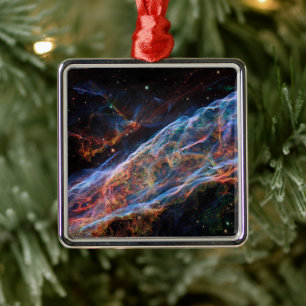 Veil Nebula Supernova Remnants Hubble Telescope Metal Tree Decoration