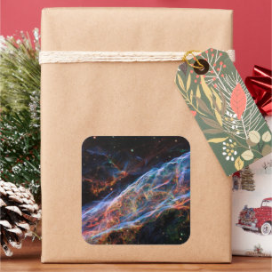 Veil Nebula Supernova Remnants Hubble Telescope Square Sticker