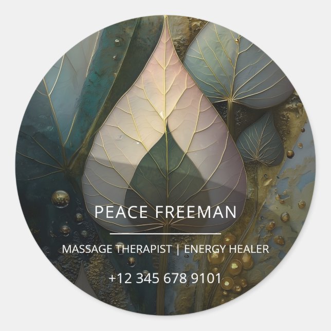 Veil of Leaves | botanical Design Classic Round Sticker (Front)