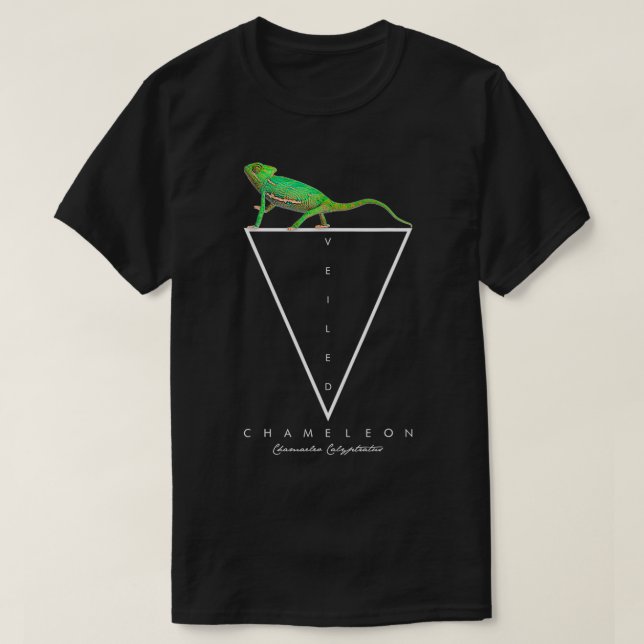 Veiled Chameleon Geometric Reptile Keeper  T-Shirt (Design Front)
