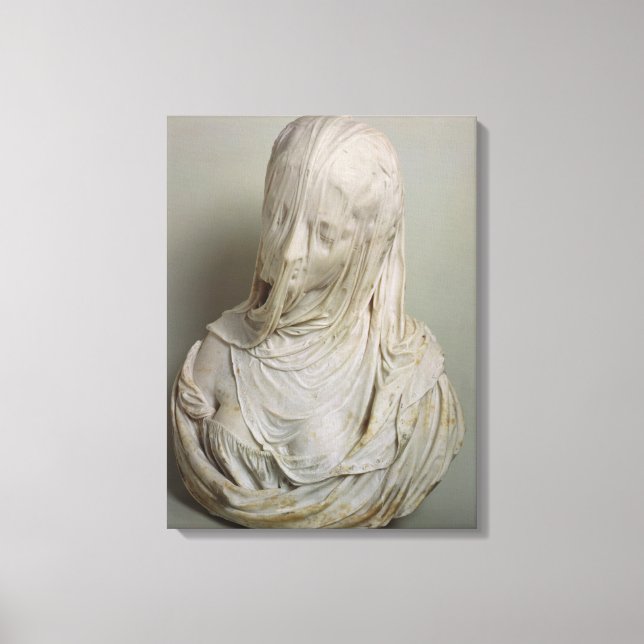 Veiled Girl (marble) Canvas Print (Front)