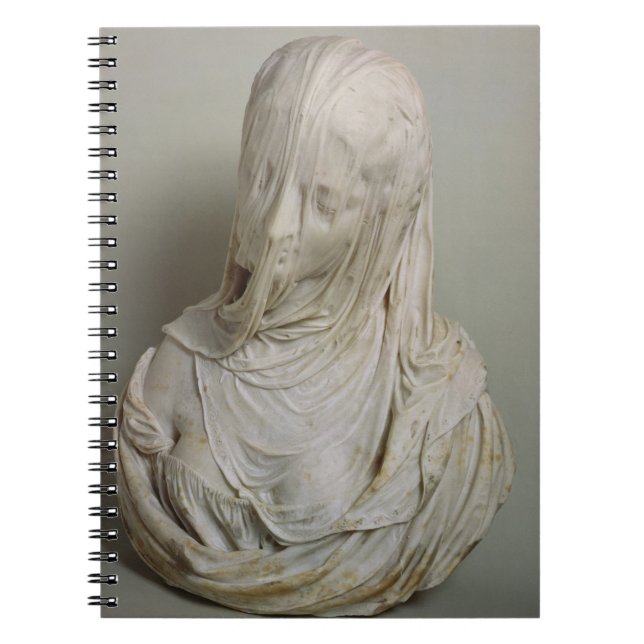 Veiled Girl (marble) Spiral Notebook (Front)