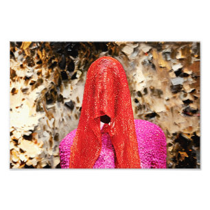 Veiled Mystery: A Bold Play of Colour and Texture Photo Print