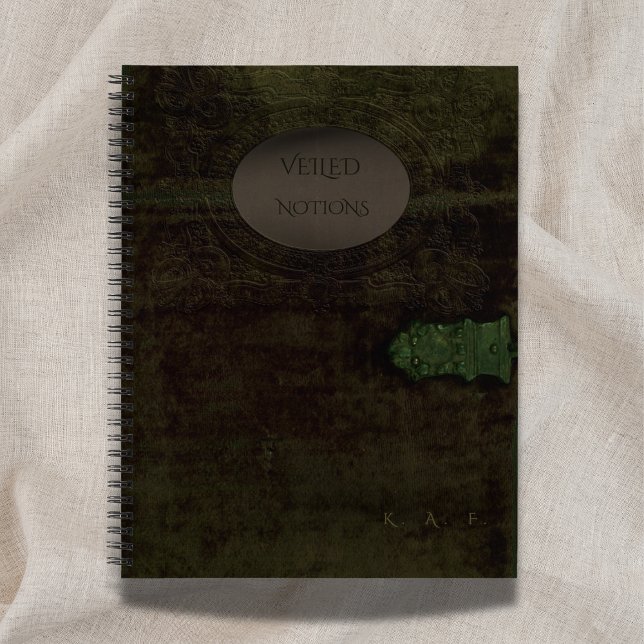 Veiled Notions: Dark Academia Moss Velvet Journal (Creator Uploaded)