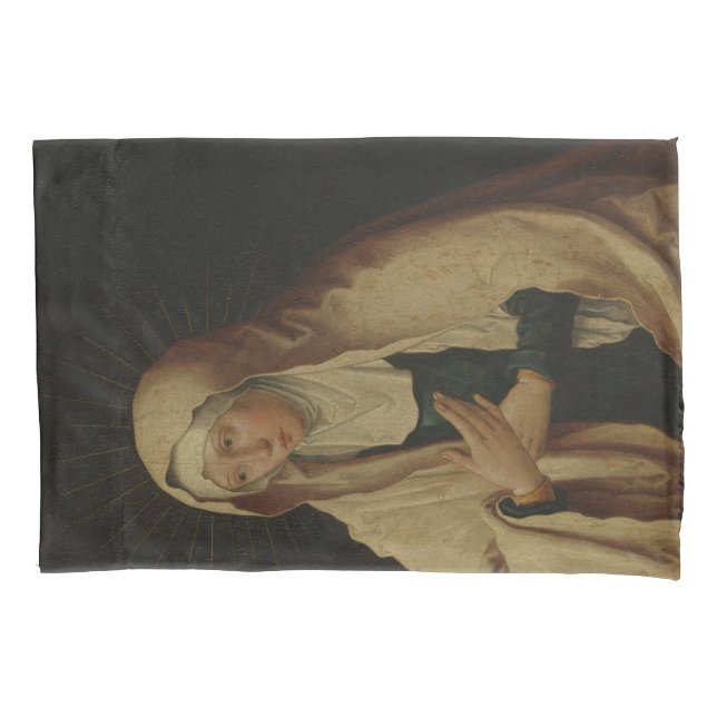 Veiled Virgin Mary (by Lucas van Leyden) Pillowcase (Front-Left)