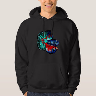 Veiltail Betta Fish Clipart Watercolor Corals Sket Hoodie