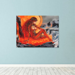 “Veins of the Volcano” – Volcanic Woman Portrait Canvas Print