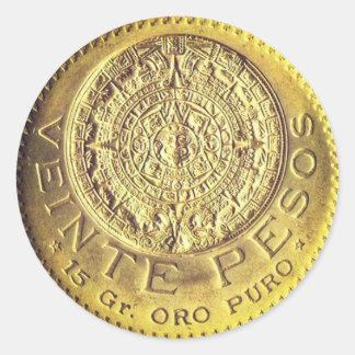 Veinte pesos Mexicanos de oro puro sticker