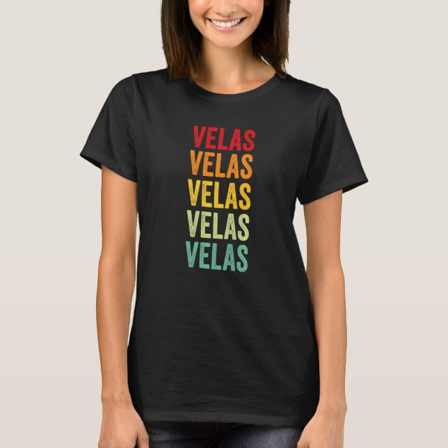 Velas Crypto Rainbow Text T-Shirt (Front)